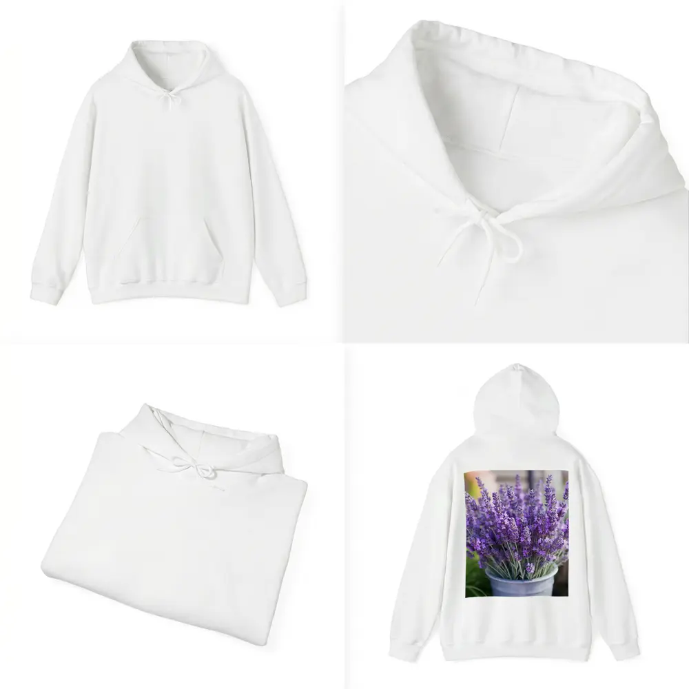 Lavender Flowers Bouquet In Metal Bucket – Hoodies