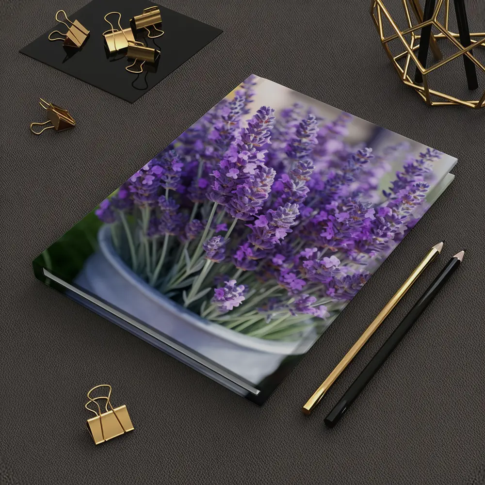 Lavender Flowers Bouquet In Metal Bucket – Notebooks