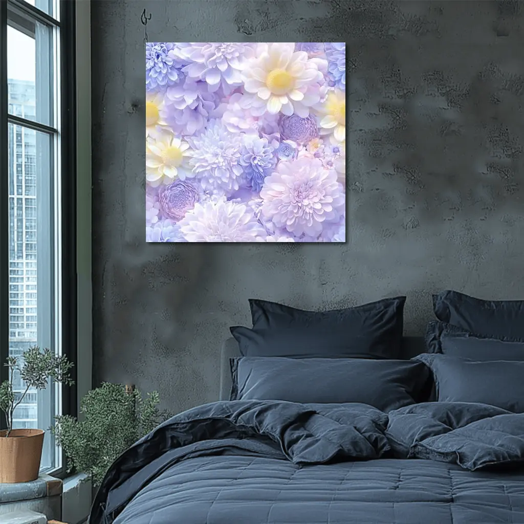 Pastel Purple Daisy Chrysanthemum Floral Mix – Wall Art