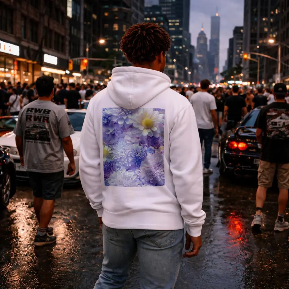 Pastel Purple Daisy Chrysanthemum Floral Mix – Hoodies