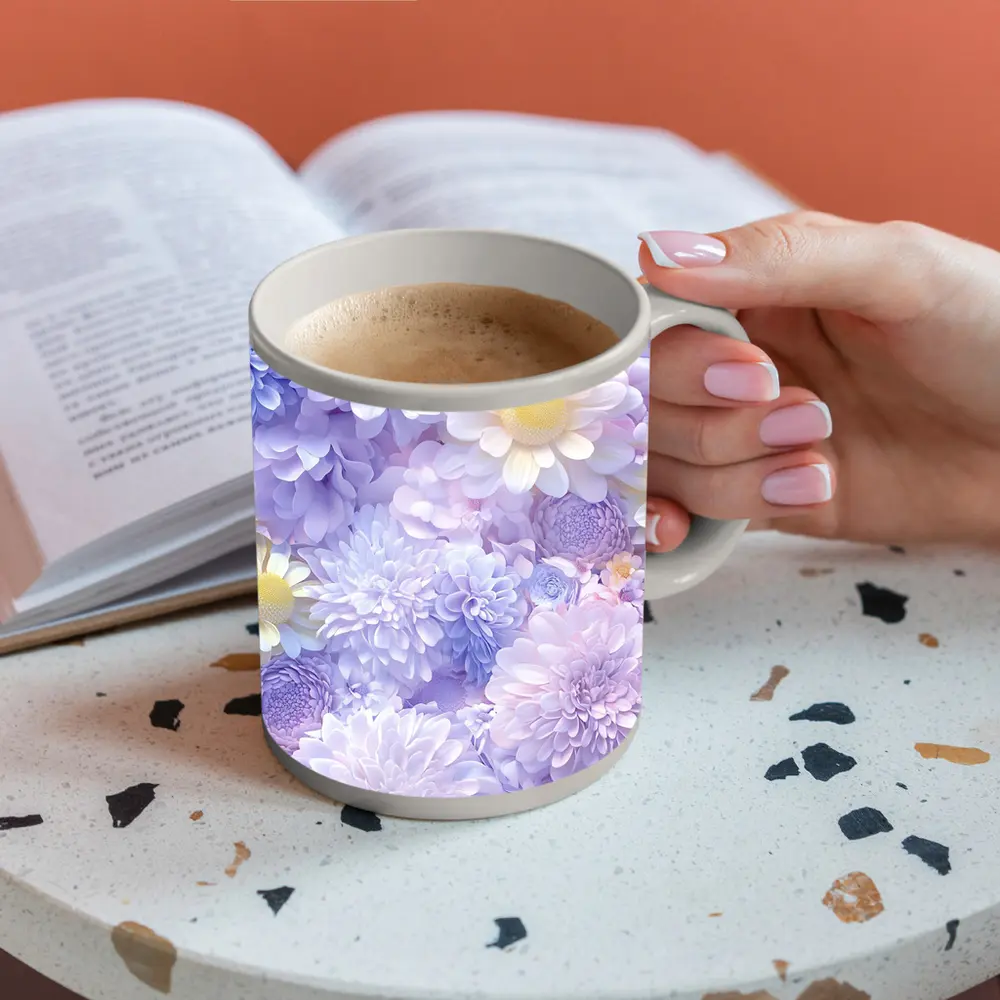 Pastel Purple Daisy Chrysanthemum Floral Mix – Mugs