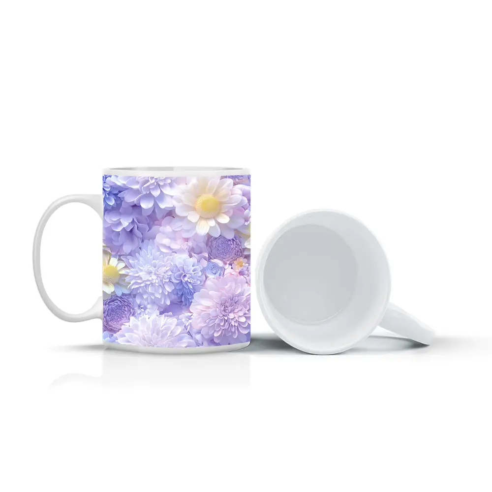 Pastel Purple Daisy Chrysanthemum Floral Mix – Mugs