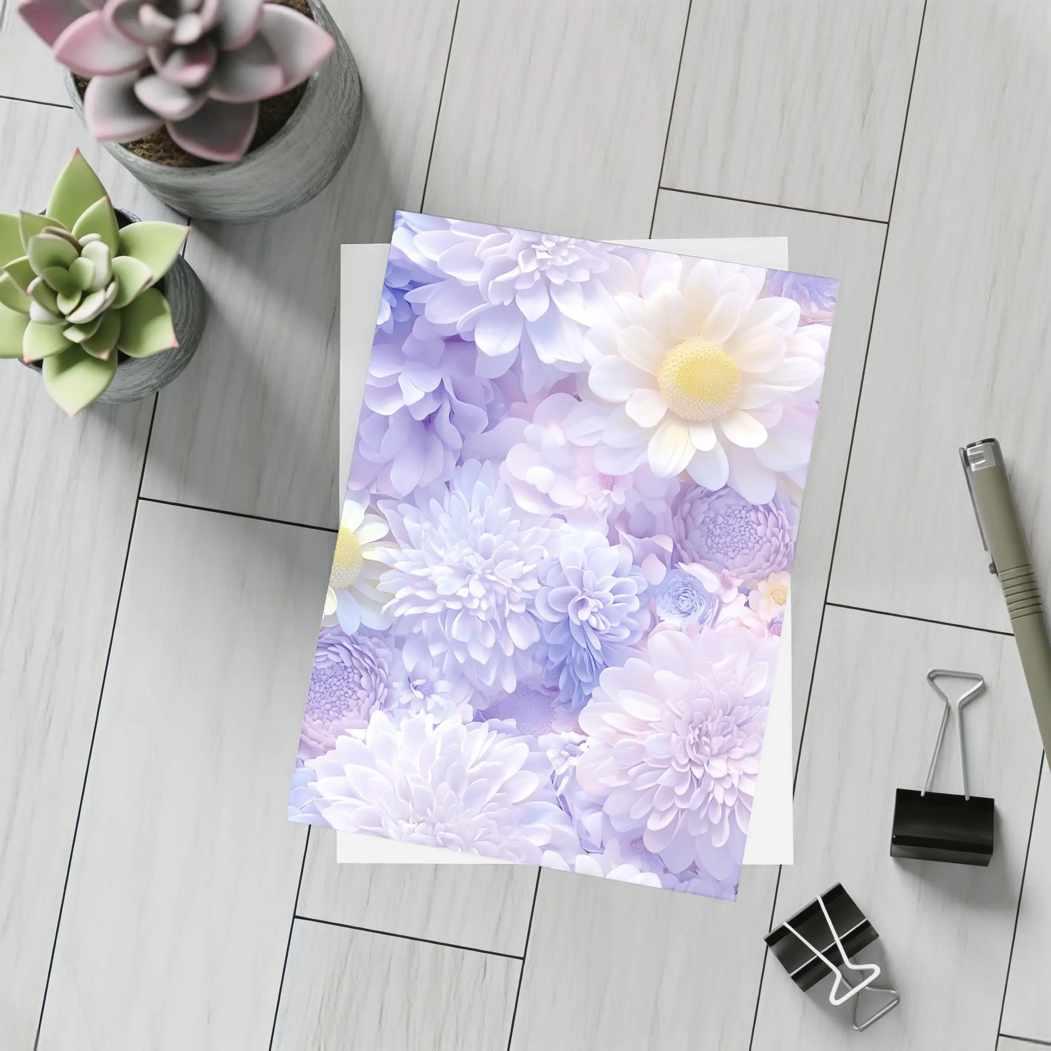 Pastel Purple Daisy Chrysanthemum Floral Mix – Postcards