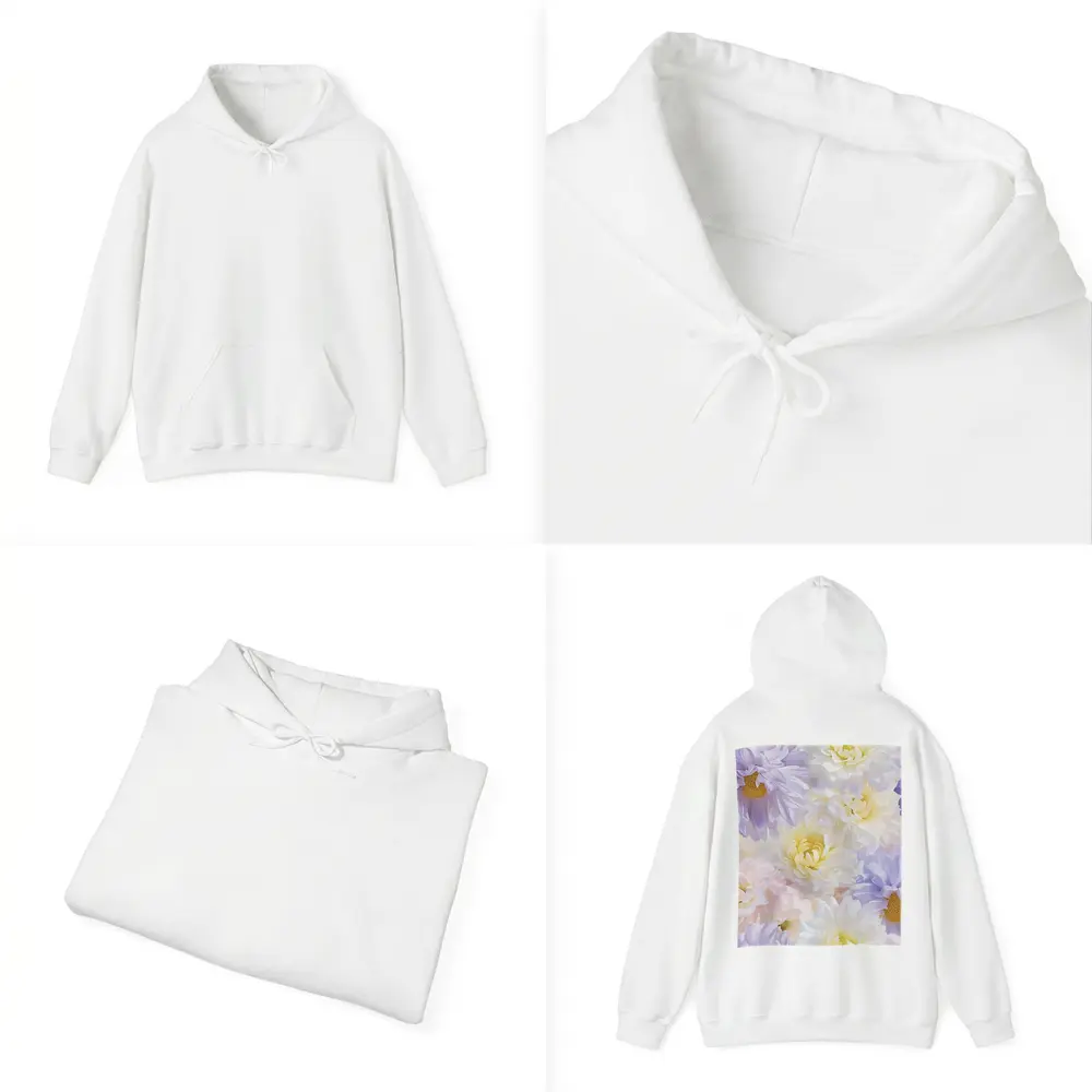 Soft Pastel Dahlias and Daisies Floral Pattern – Hoodies