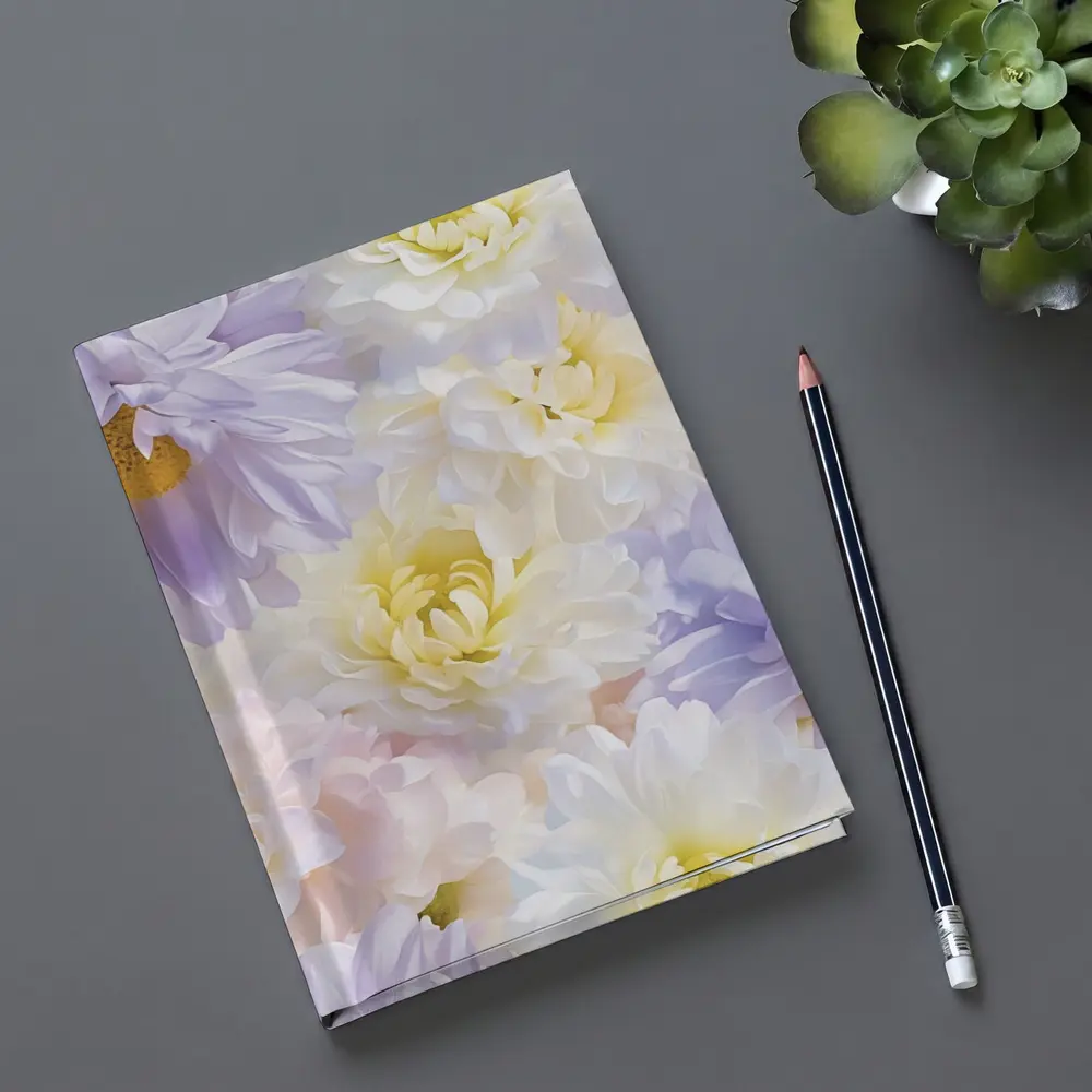 Soft Pastel Dahlias and Daisies Floral Pattern – Notebooks