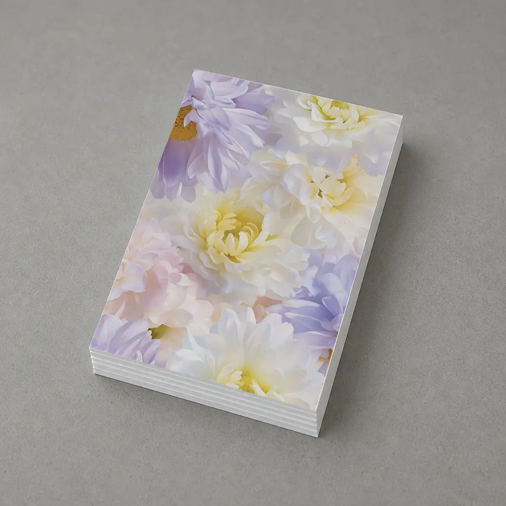 Soft Pastel Dahlias and Daisies Floral Pattern – Postcards