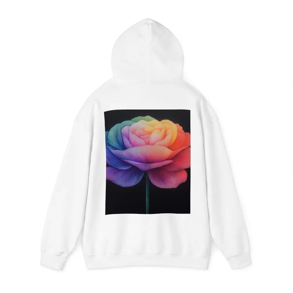 Rainbow Rose Flower Dark Black Background – Hoodies