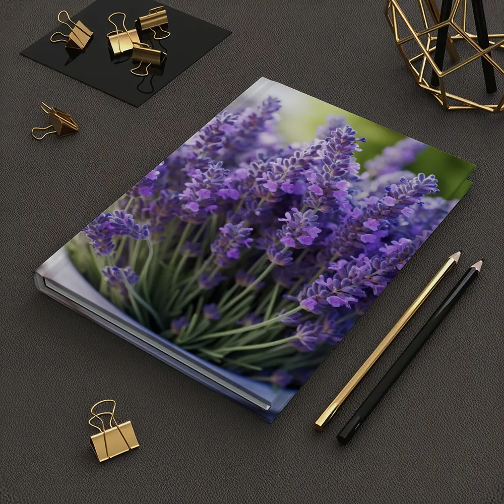 Lavender Flowers In White Pot Garden – Notebooks