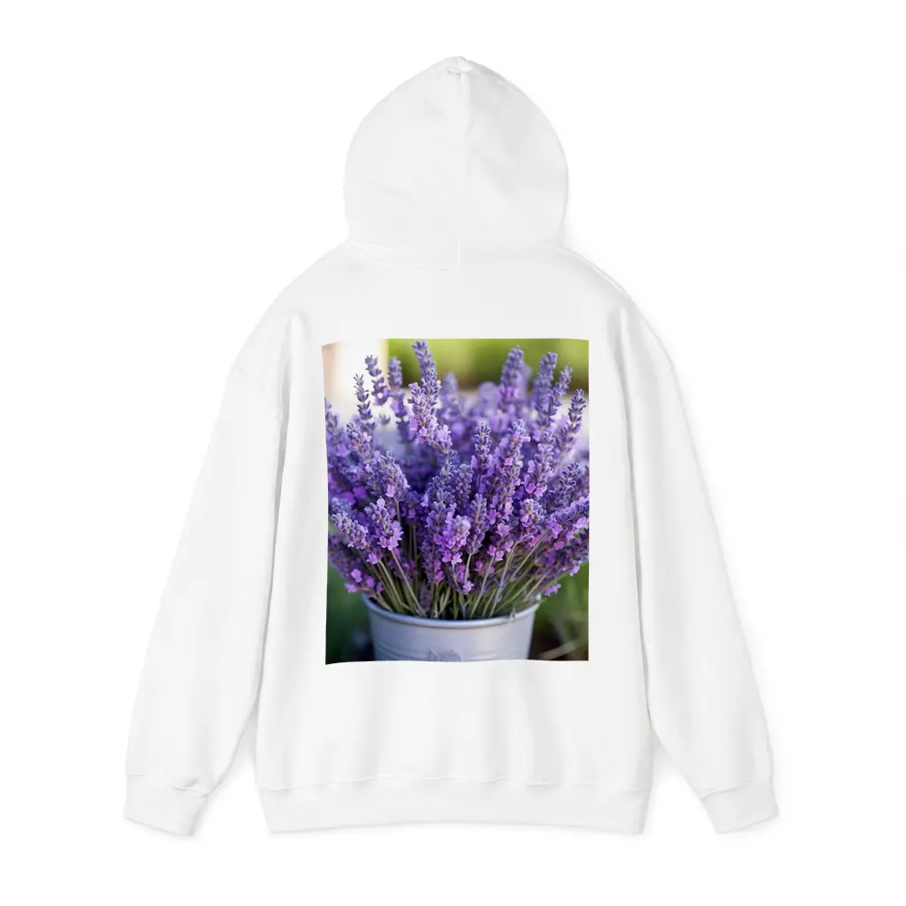 Lavender Bouquet in Silver Bucket Garden – Hoodies