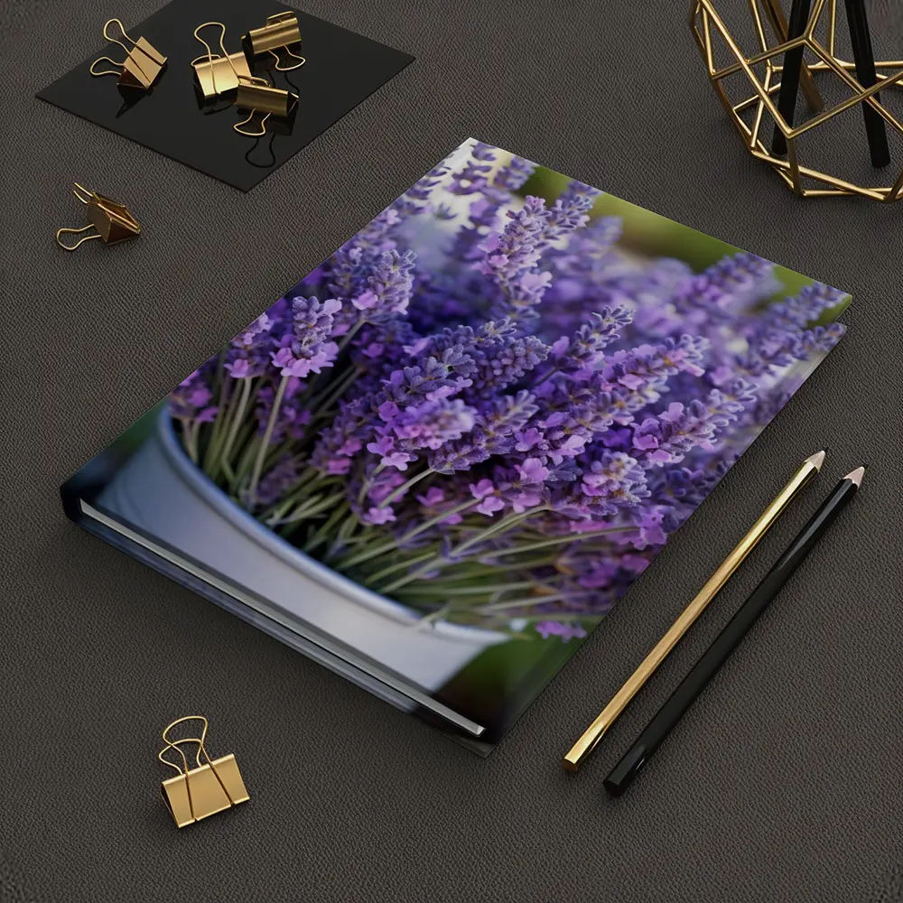 Lavender Bouquet in Silver Bucket Garden – Notebooks