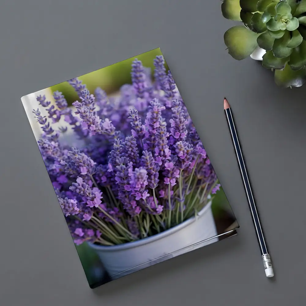 Lavender Bouquet in Silver Bucket Garden – Notebooks