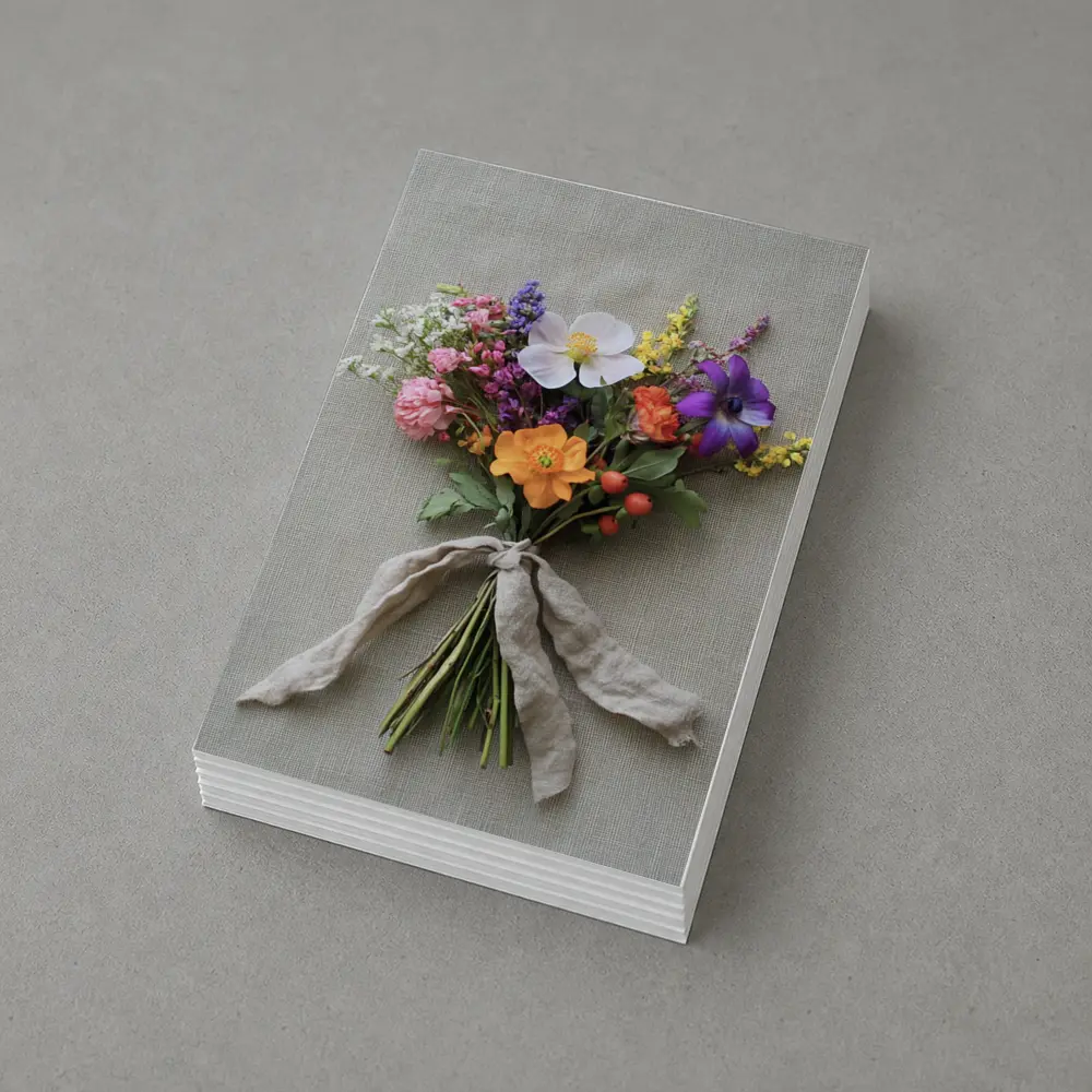 Wildflower Bouquet Tied With Linen Ribbon – Postcards