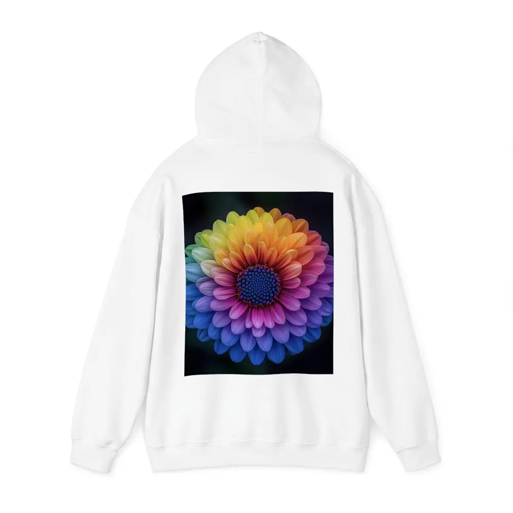 Rainbow Chrysanthemum Flower Dark Background – Hoodies