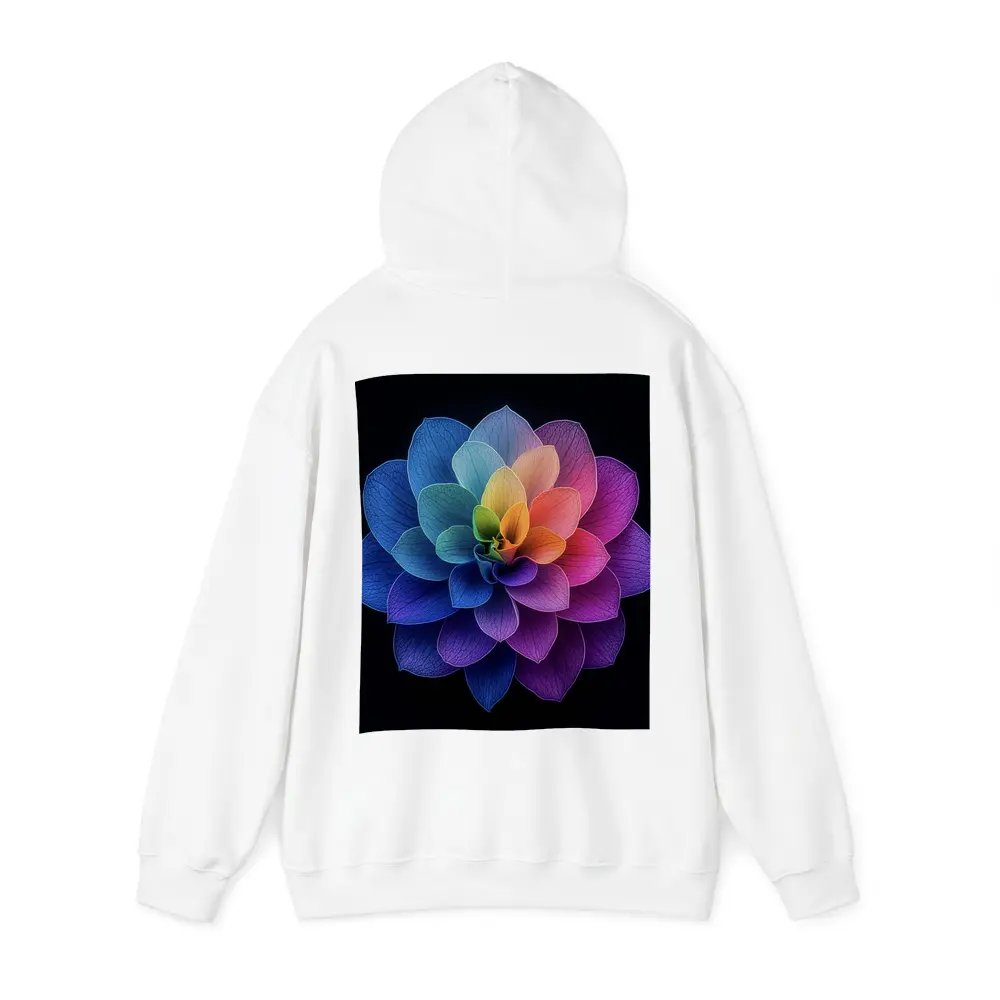 Rainbow Dahlia Flower Black Background Art – Hoodies