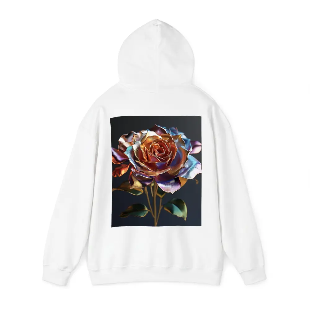 Metallic Iridescent Rose Dark Background – Hoodies