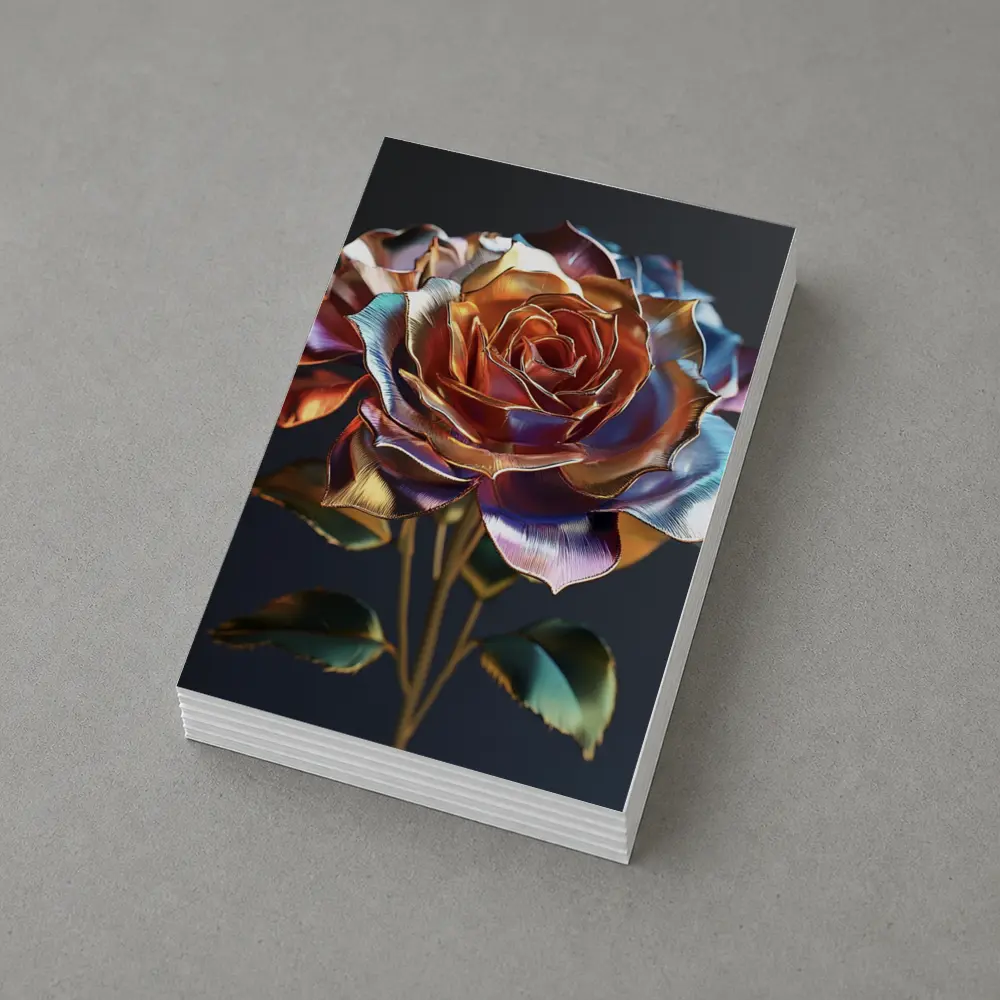 Metallic Iridescent Rose Dark Background – Postcards