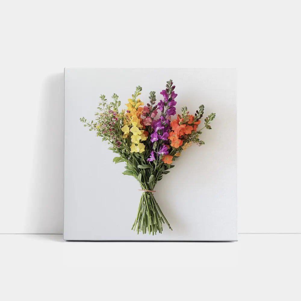 Snapdragon Wildflower Bouquet White Background – Wall Art