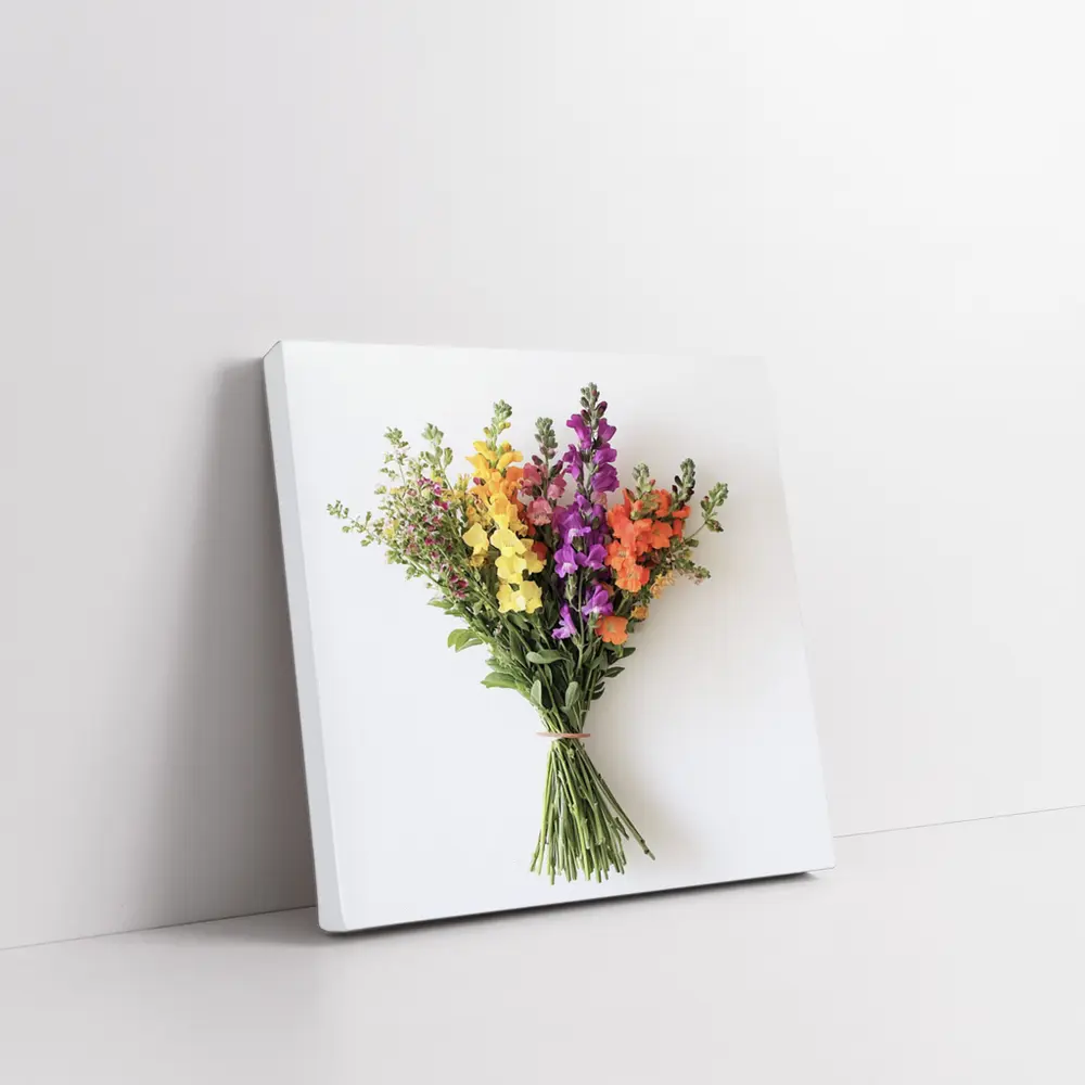 Snapdragon Wildflower Bouquet White Background – Wall Art