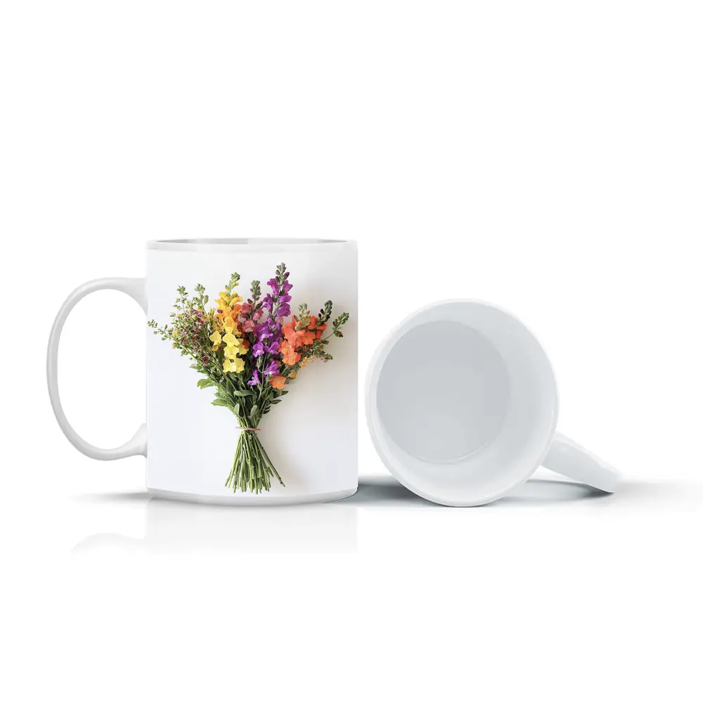 Snapdragon Wildflower Bouquet White Background – Mugs