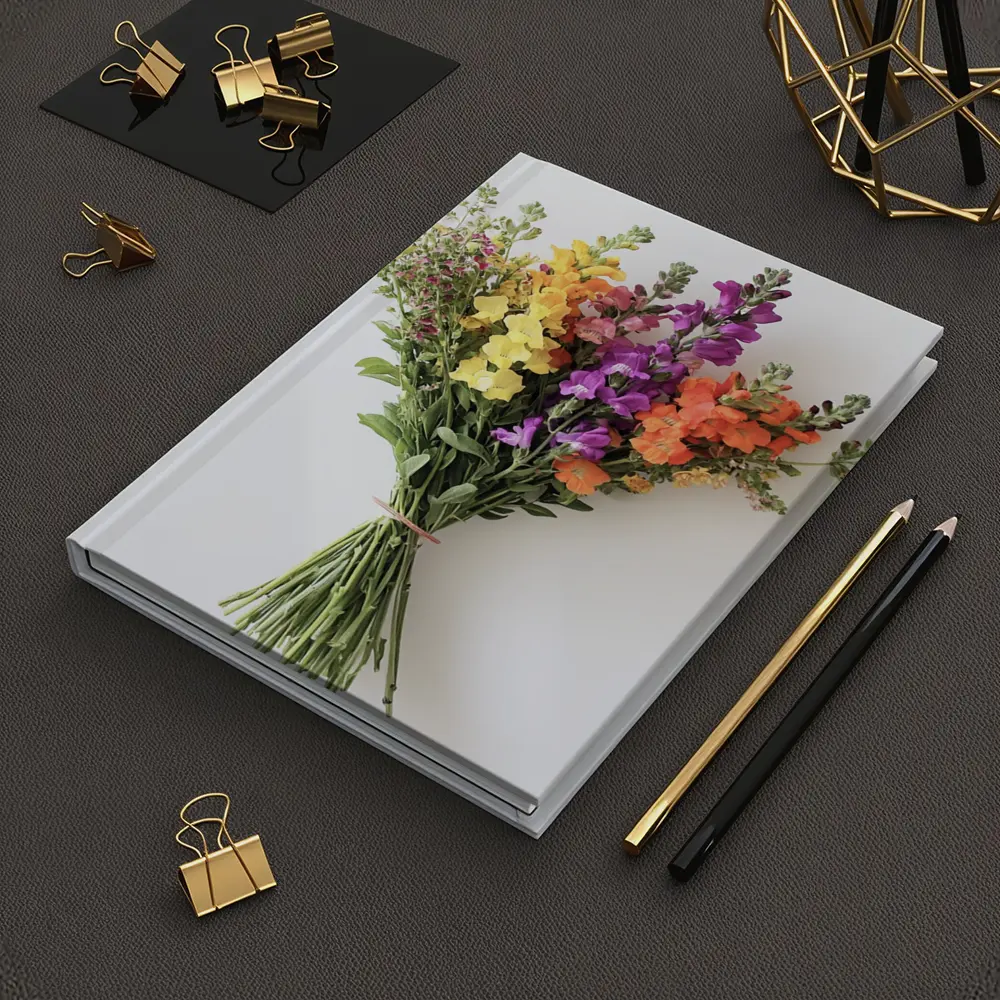 Snapdragon Wildflower Bouquet White Background – Notebooks