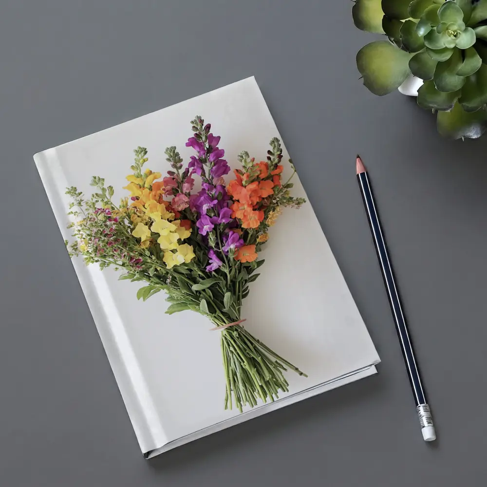 Snapdragon Wildflower Bouquet White Background – Notebooks