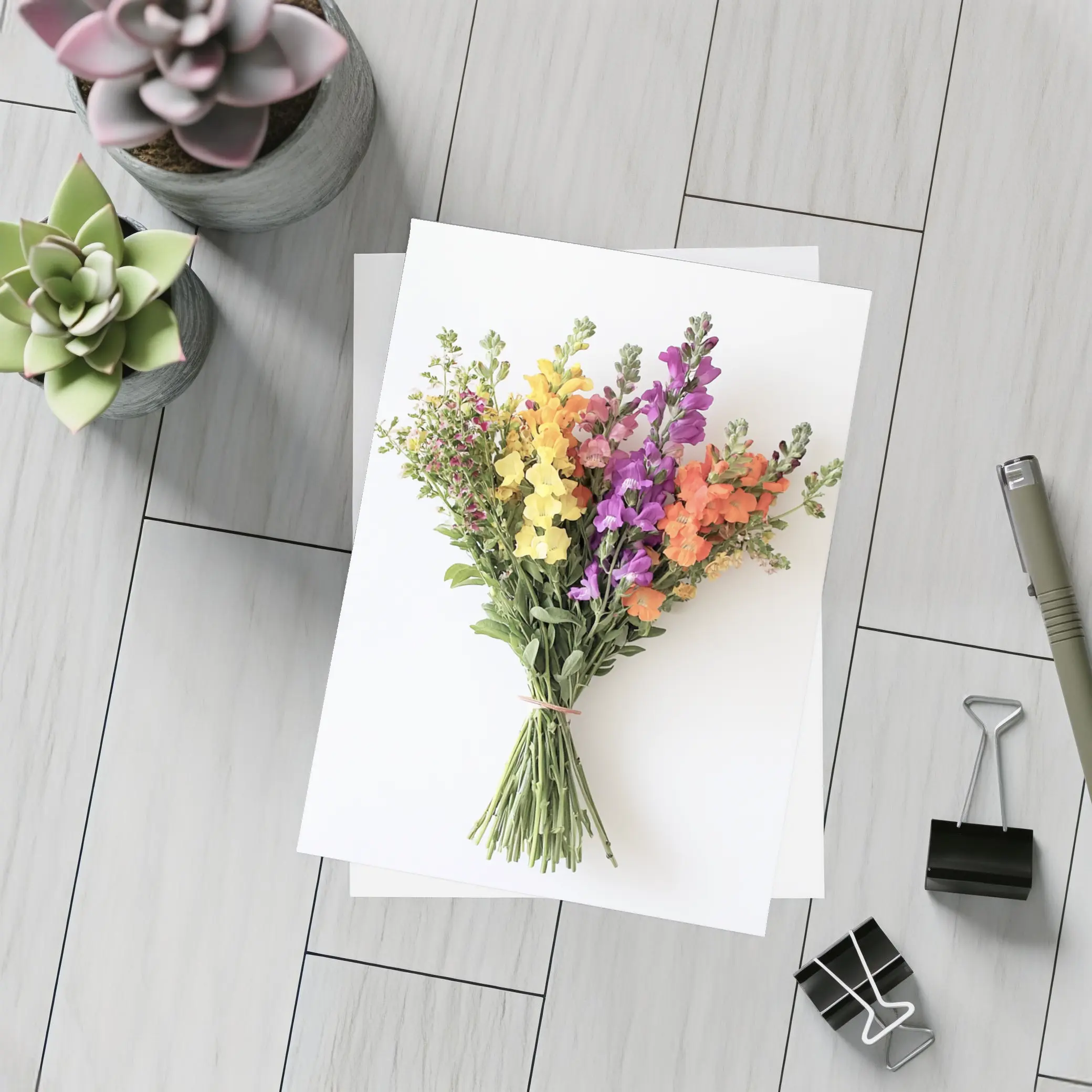 Snapdragon Wildflower Bouquet White Background – Postcards