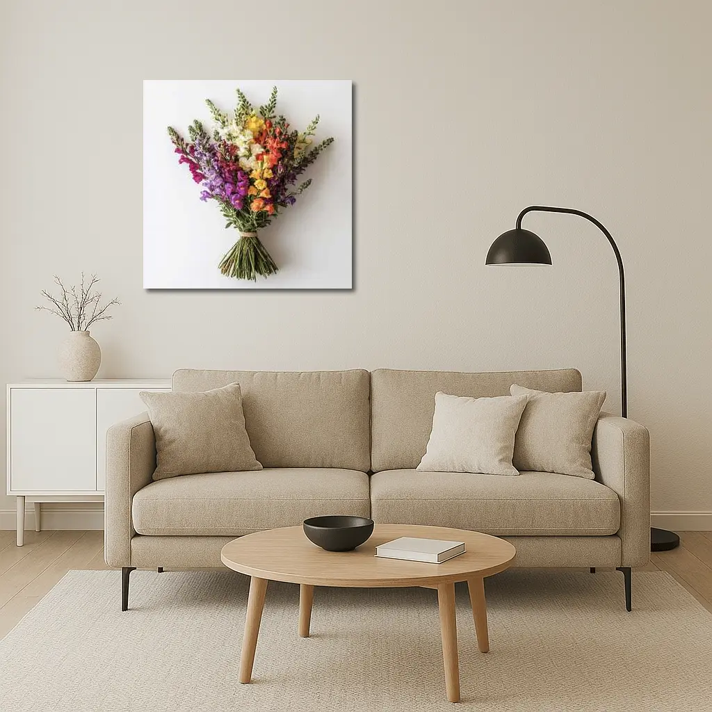 Colorful Snapdragon Bouquet On White Background – Wall Art