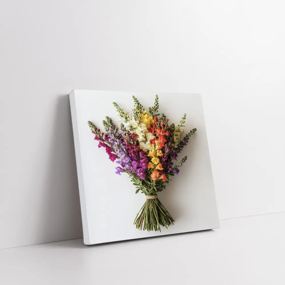 Colorful Snapdragon Bouquet On White Background – Wall Art
