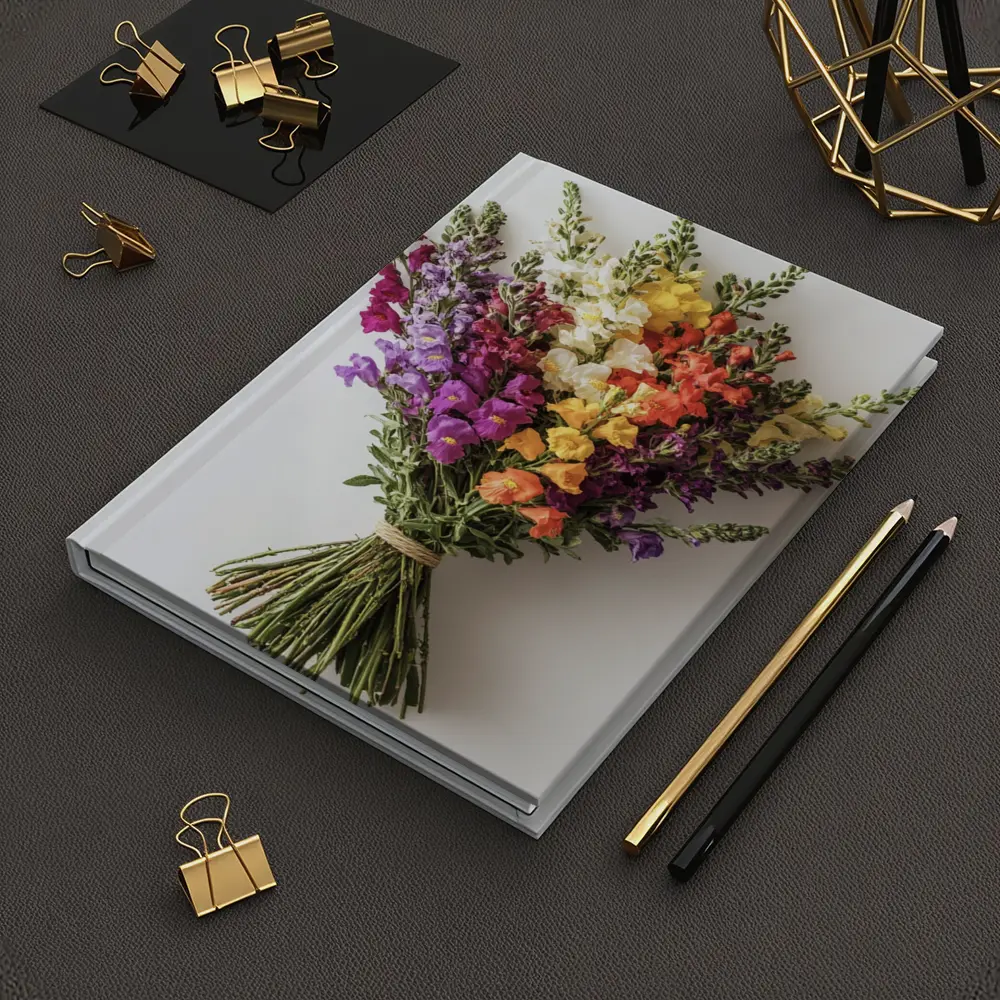 Colorful Snapdragon Bouquet On White Background – Notebooks