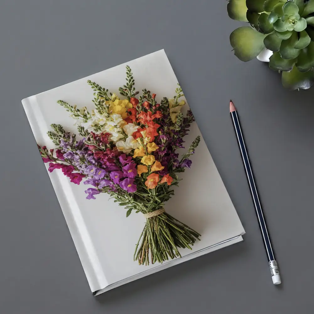 Colorful Snapdragon Bouquet On White Background – Notebooks