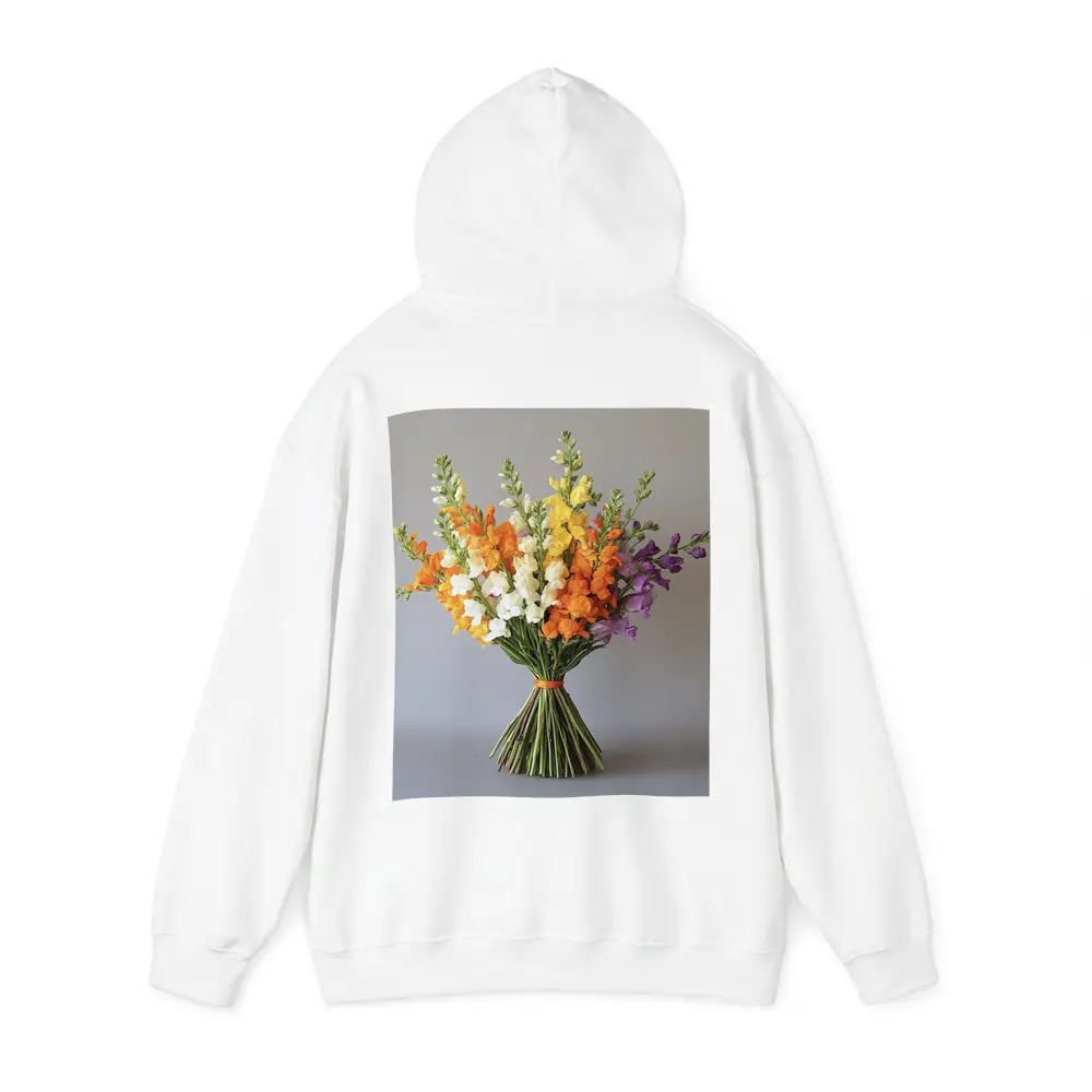 Snapdragon Bouquet Orange Yellow Purple Gray Background – Hoodies
