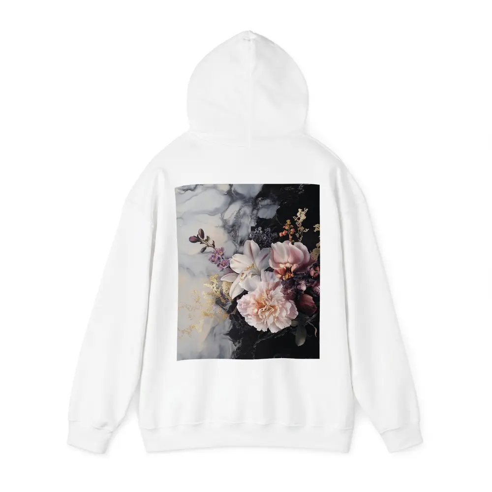 Peonies and Lilies on Dark Marble – Hoodies