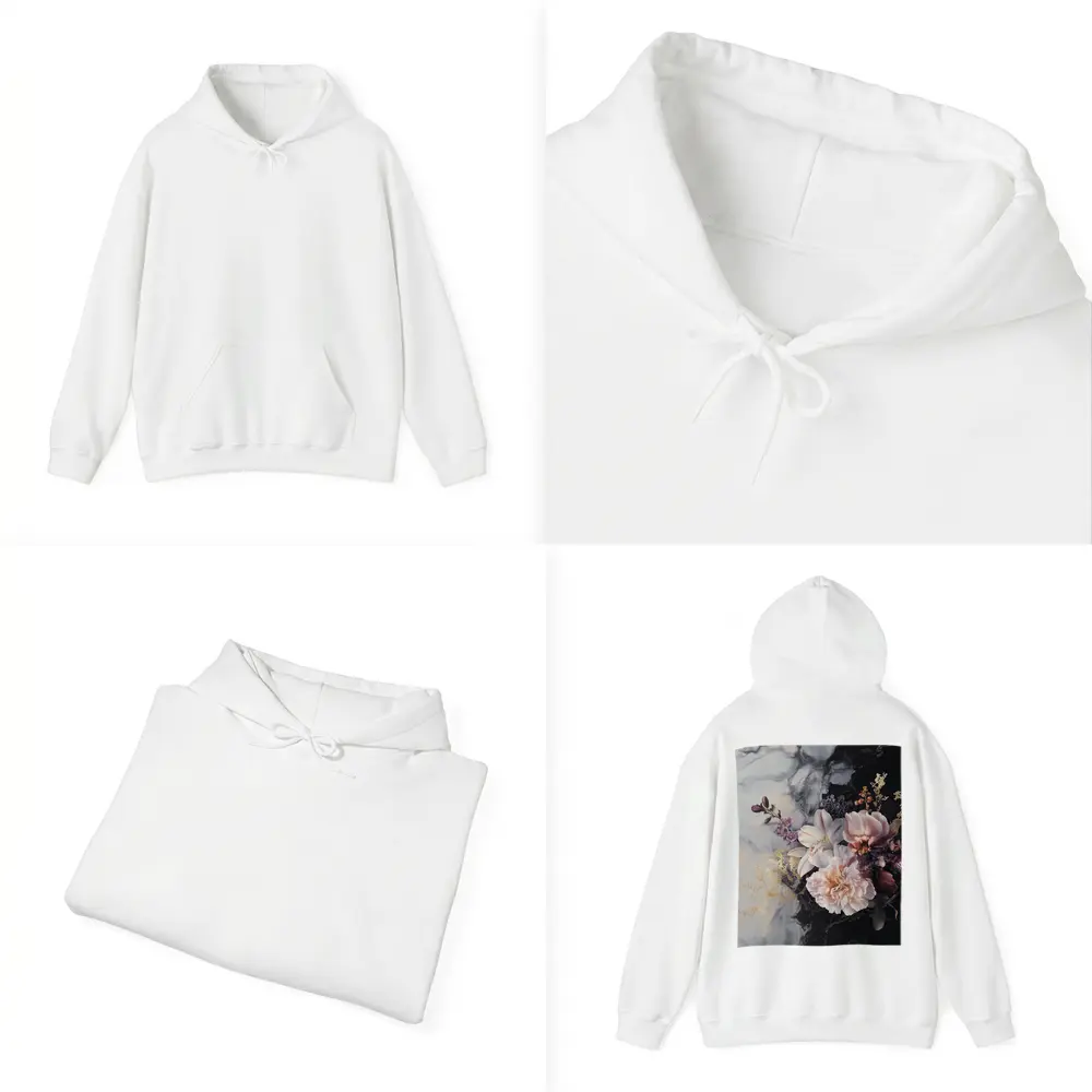 Peonies and Lilies on Dark Marble – Hoodies