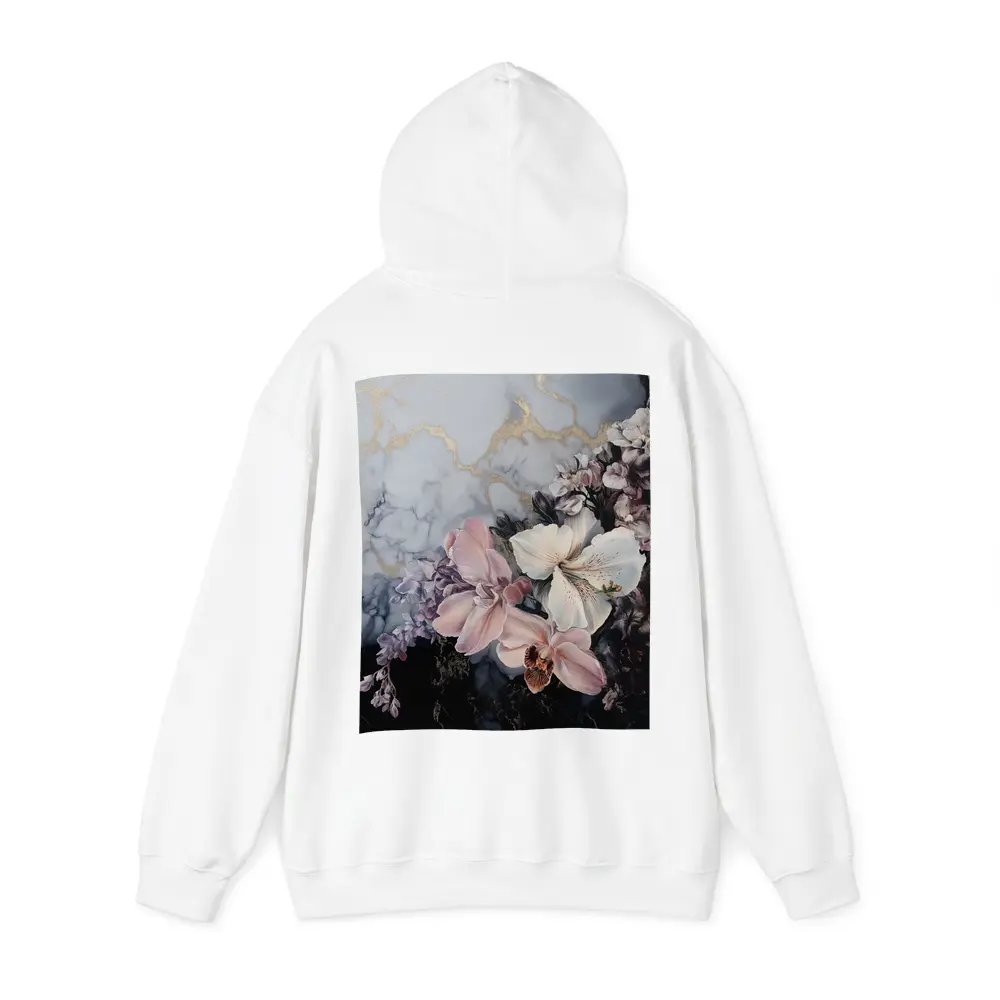 Orchids and Florals on Marble Gold – Hoodies