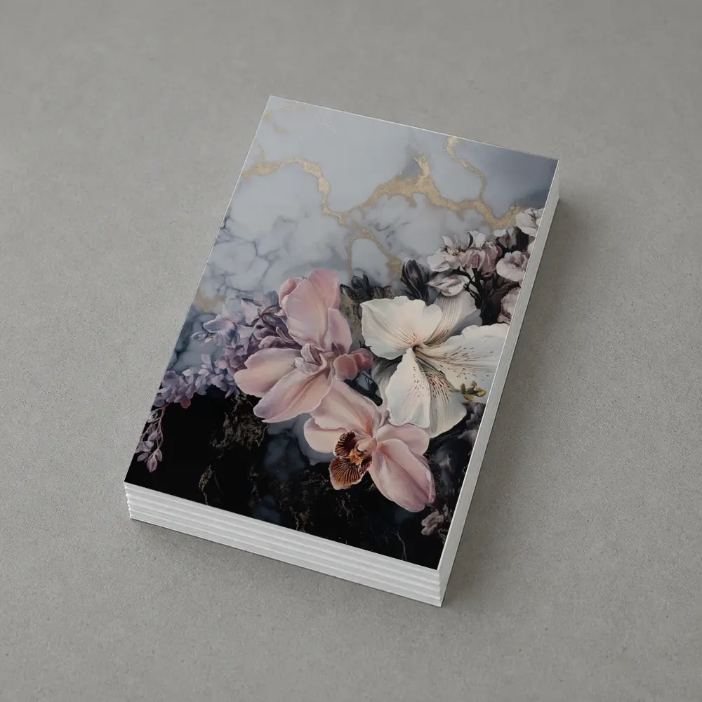 Orchids and Florals on Marble Gold – Postcards