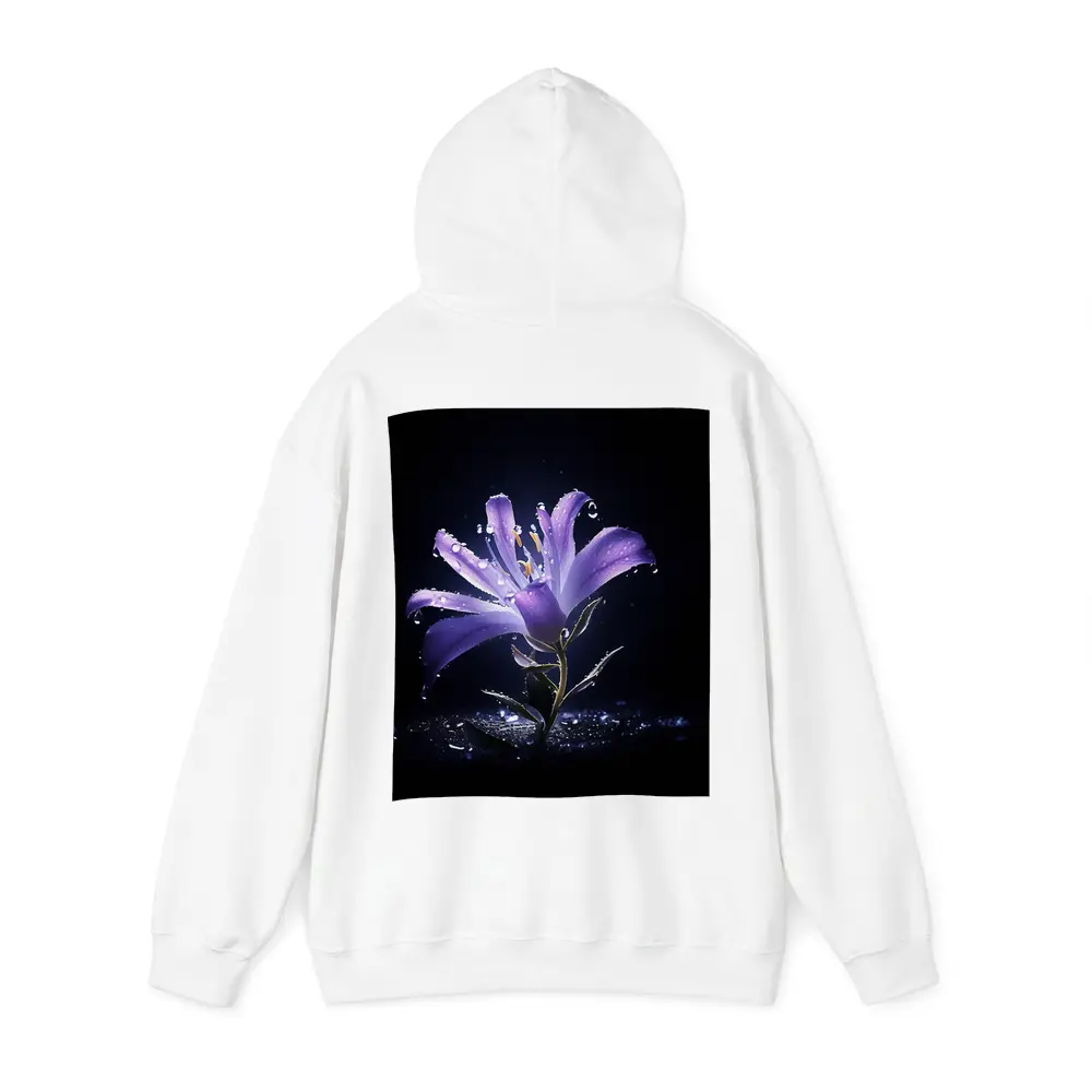 Purple Lily Flower Dark Black Background – Hoodies