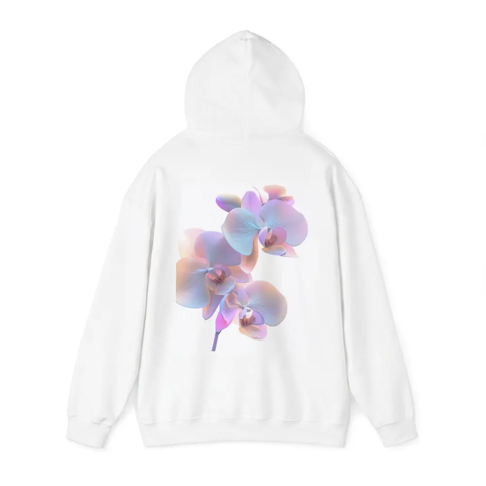 Pastel Orchid Flowers on White Background – Hoodies