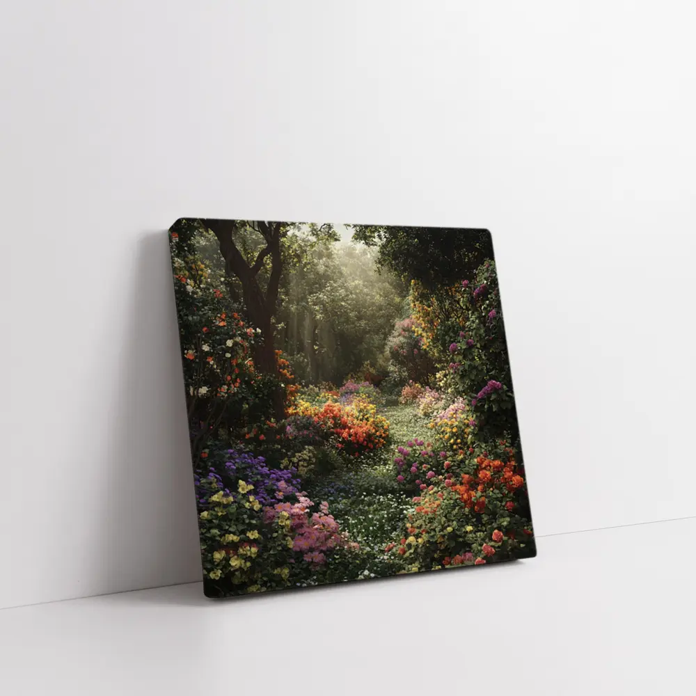 Colorful Garden Path Soft Morning Light – Wall Art