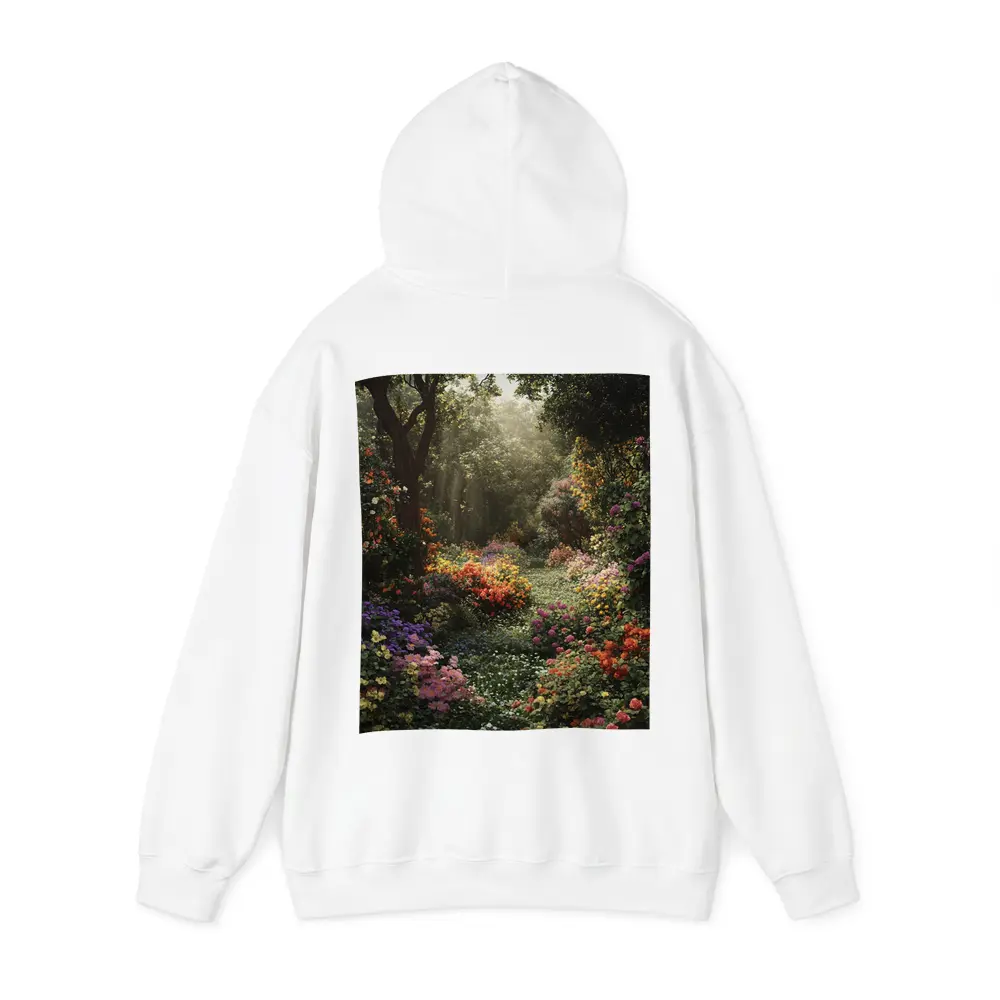 Colorful Garden Path Soft Morning Light – Hoodies