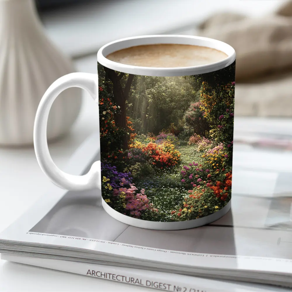 Colorful Garden Path Soft Morning Light – Mugs