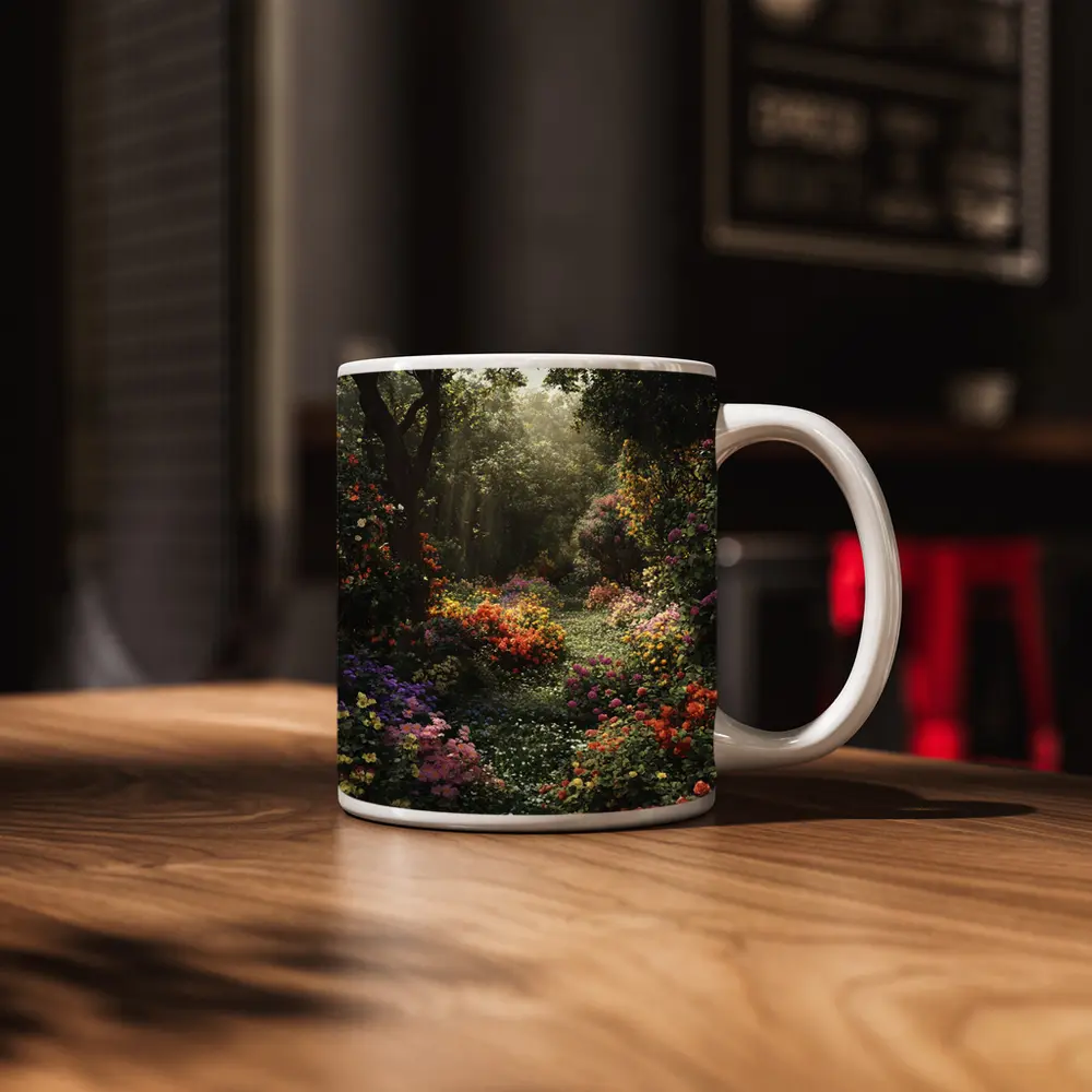 Colorful Garden Path Soft Morning Light – Mugs