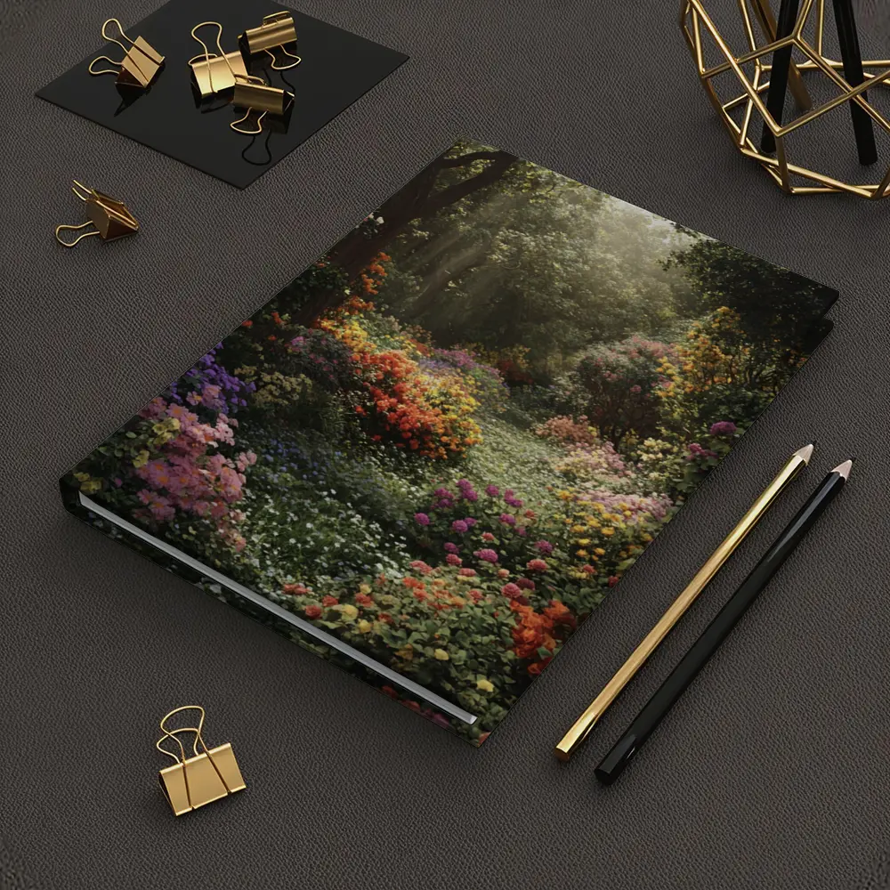 Colorful Garden Path Soft Morning Light – Notebooks