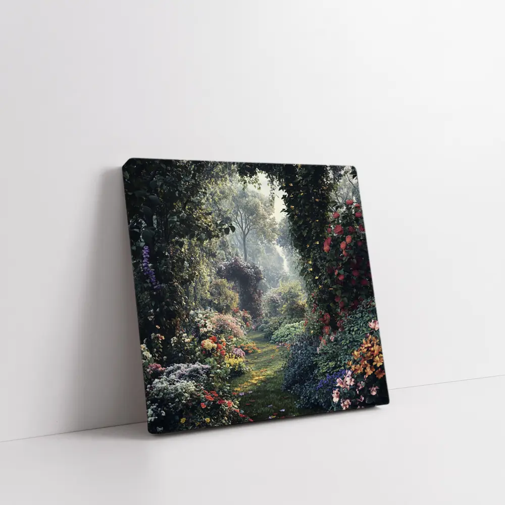 Lush Garden Path Through Flowering Trees – Wall Art