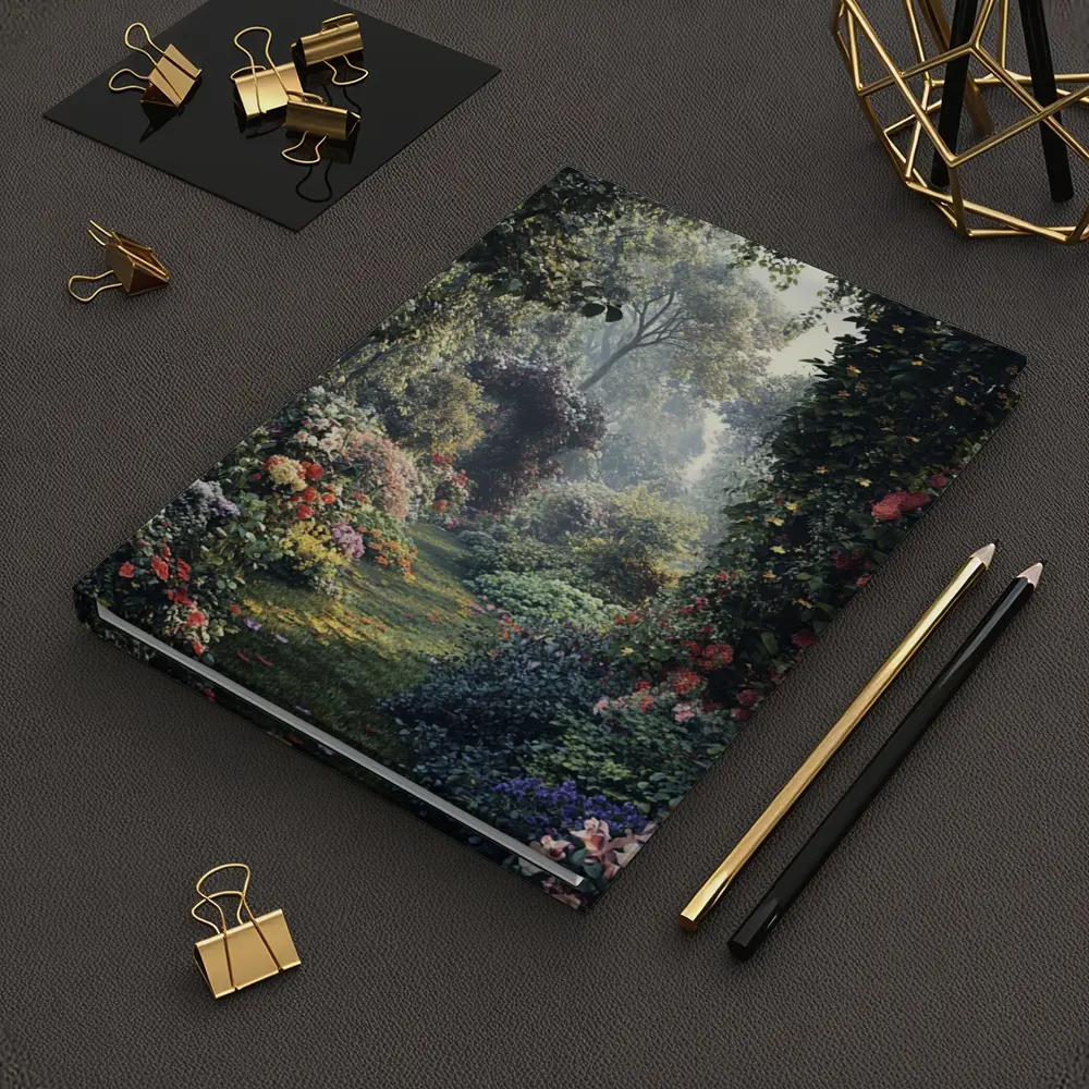 Lush Garden Path Through Flowering Trees – Notebooks