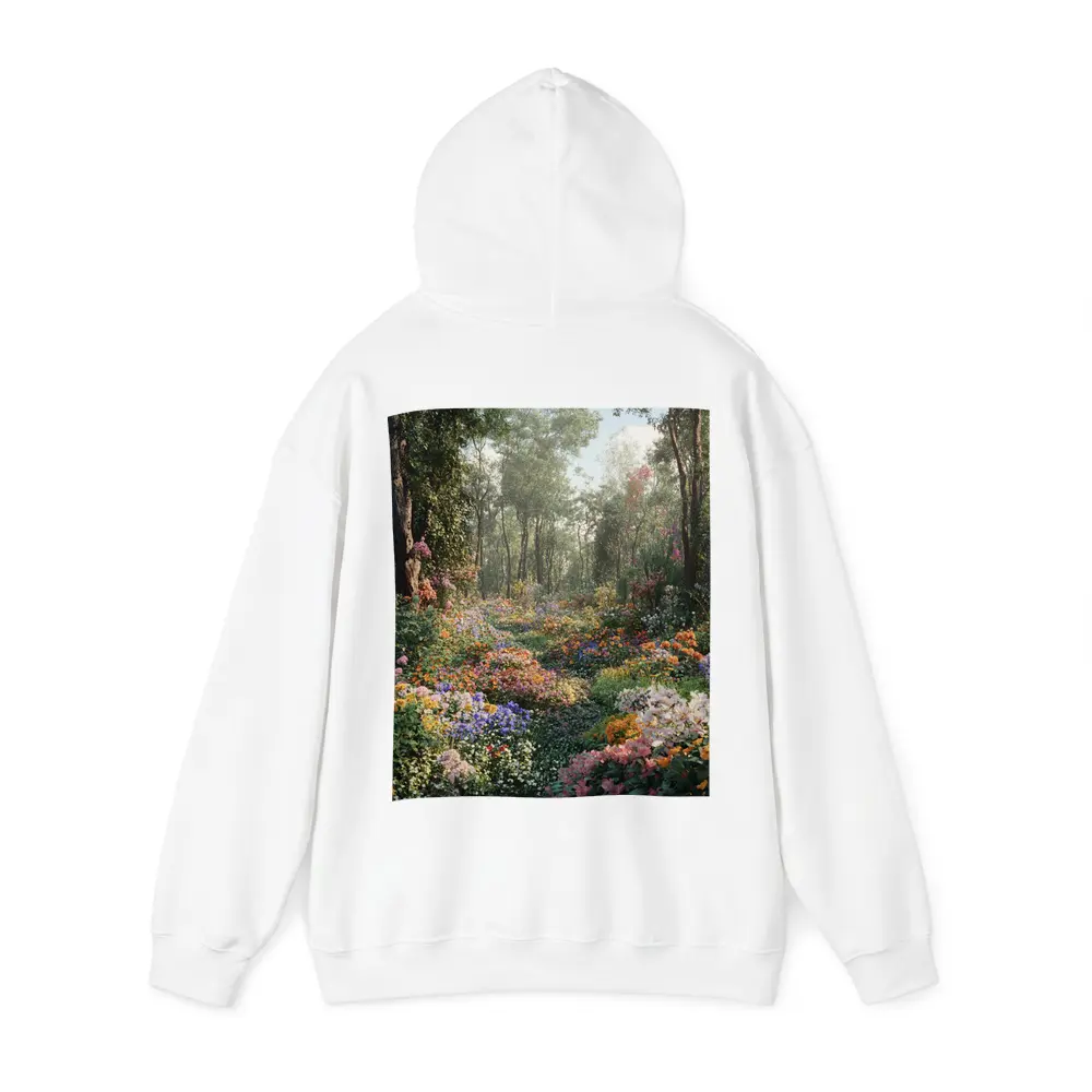 Colorful Wildflower Garden Path Through Forest – Hoodies