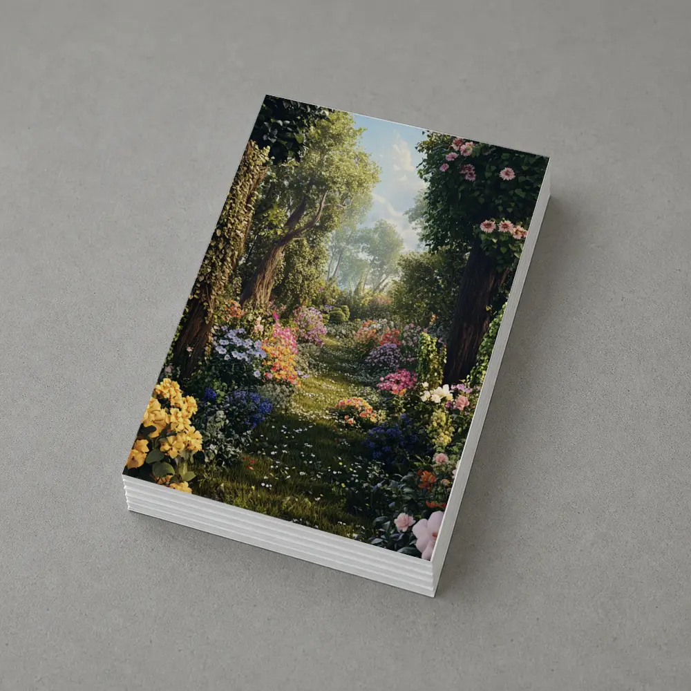 Lush Garden Path With Colorful Blooming Flowers – Postcards