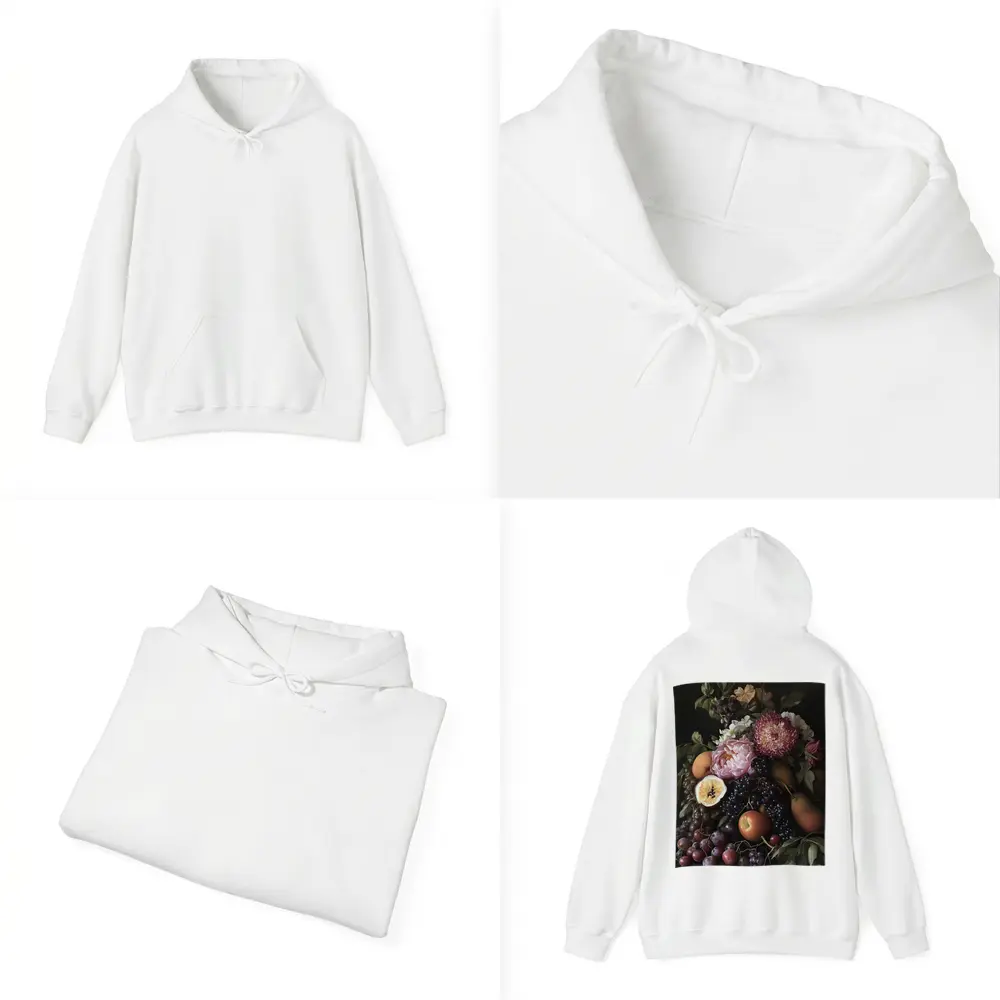 Dark Floral Still Life Fruit Botanical Art – Hoodies