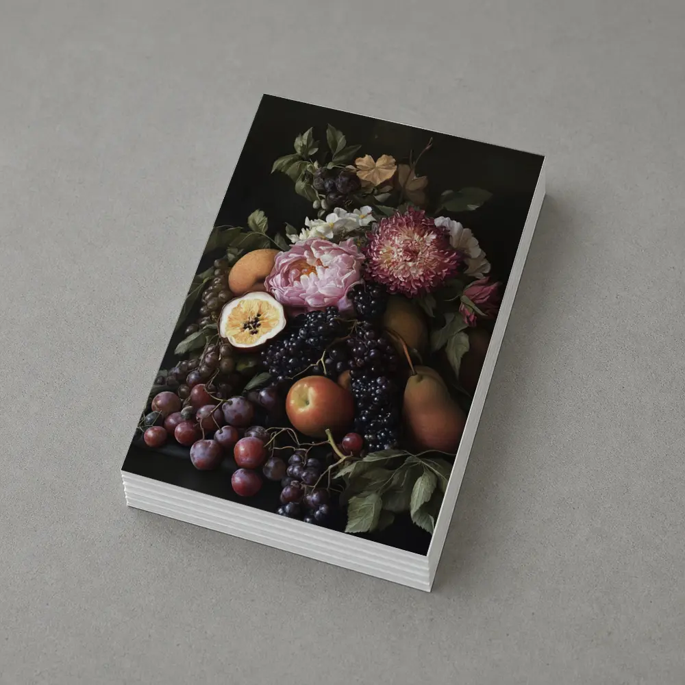 Dark Floral Still Life Fruit Botanical Art – Postcards