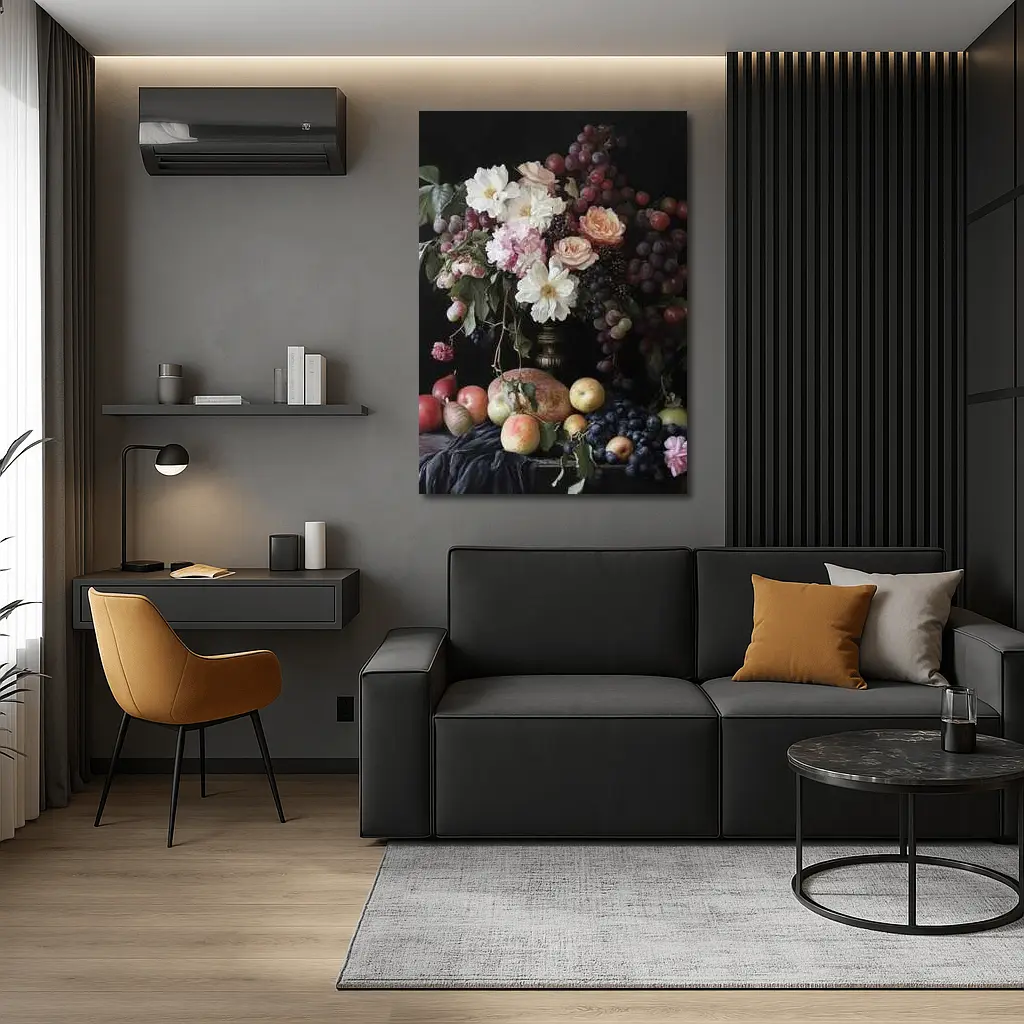 Dutch Masters Still Life Flowers Fruit Dark – Wall Art