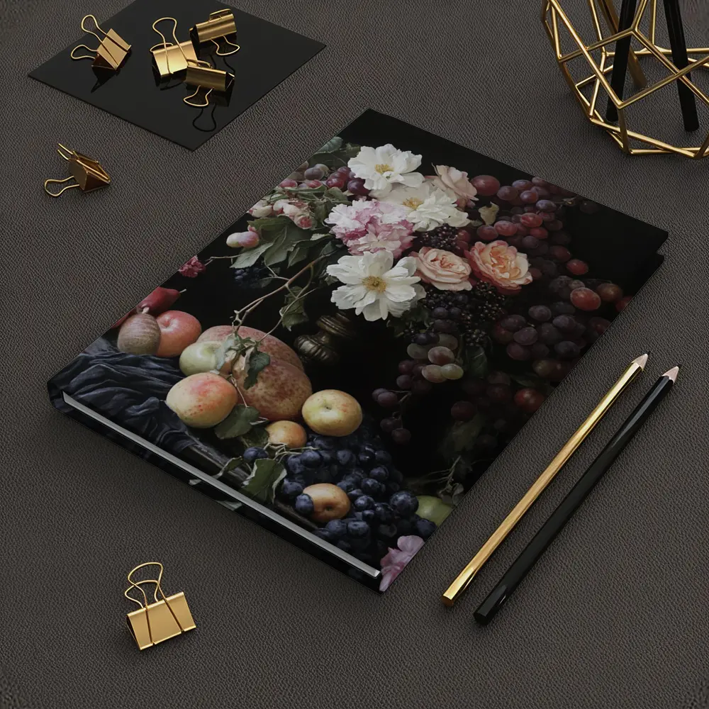 Dutch Masters Still Life Flowers Fruit Dark – Notebooks